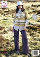 Knitting Pattern - King Cole 5904 - Nordic Chunky - Ladies Round and V Neck Sweaters